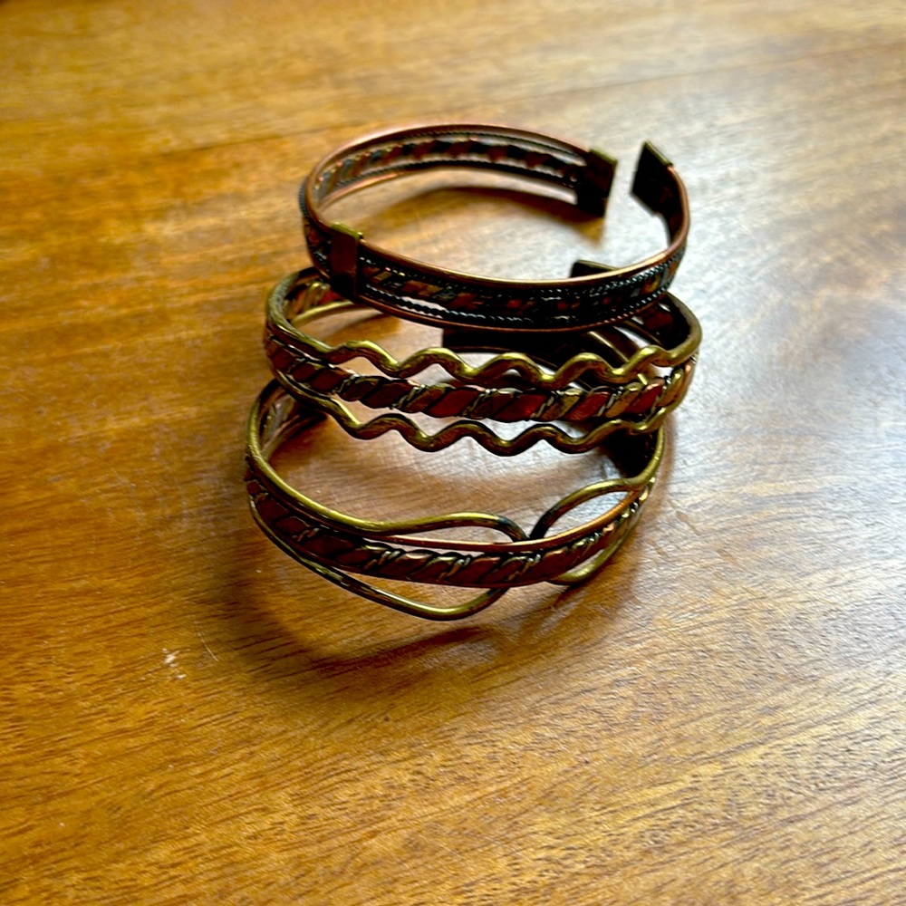 3 brass/bronze bracelets